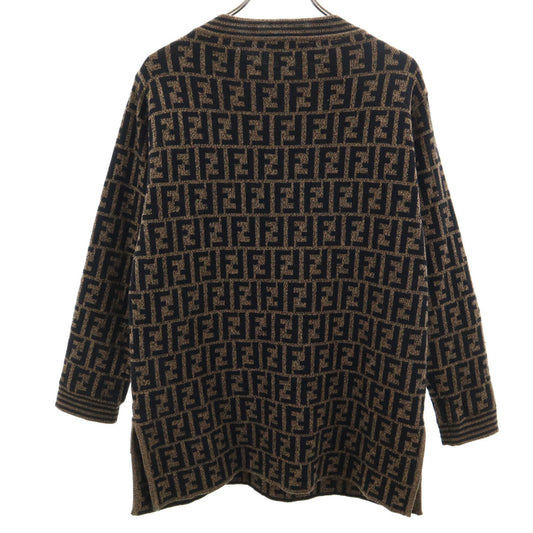 FENDI Italian Made Zucca Pattern Sweater Brown Size 40