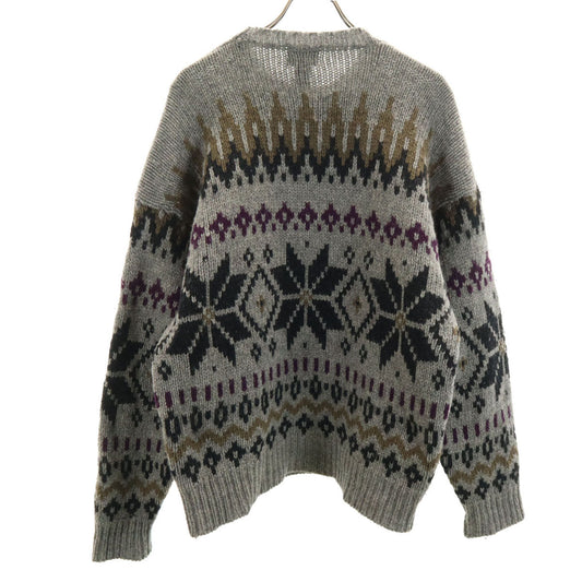 GAP 80s Vintage All-Over Pattern Sweater Gray Size L