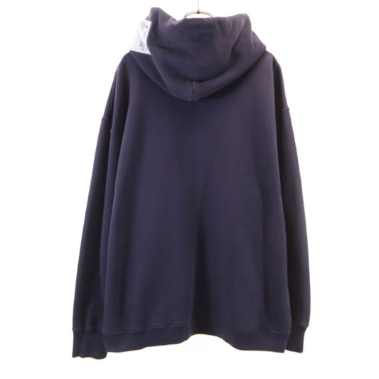 VETEMENTS Barcode Patch Pullover Hoodie Navy Size M