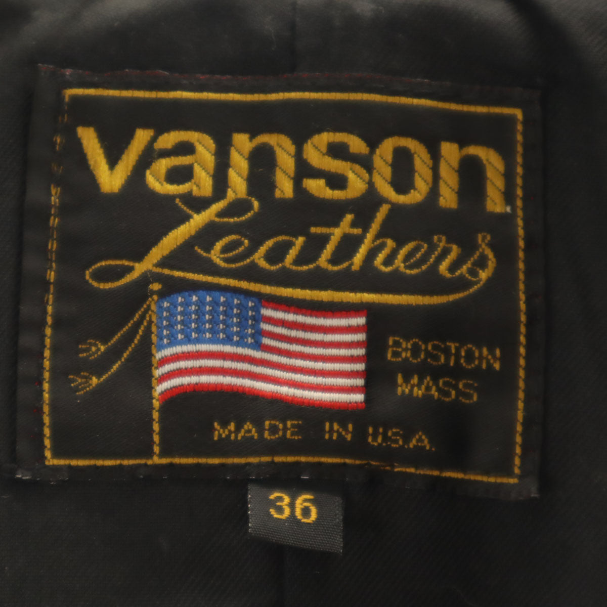 USA Vanson Leather Genuine Leather Jacket Black Size 36