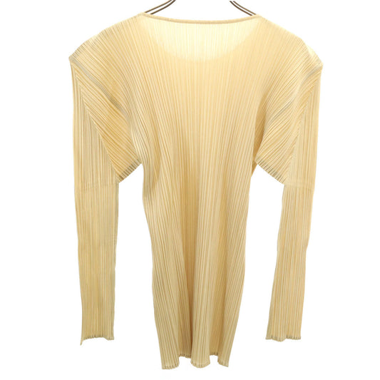 PLEATS PLEASE 90s Pleated Long T-Shirt Beige Size JP 3