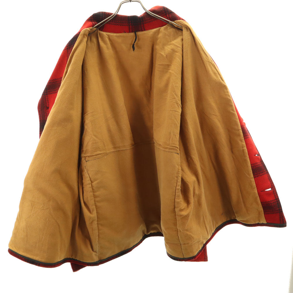 VINTAGE 40s 50s Mackinaw Buffalo Check Jacket Red