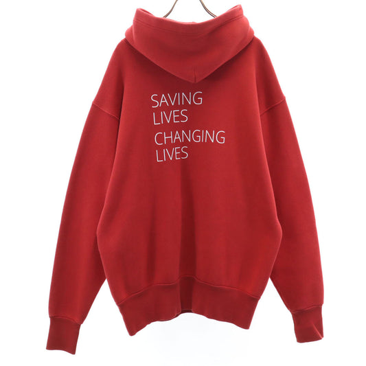 BALENCIAGA 18AW WFP Logo Print Hoodie Red Size XS