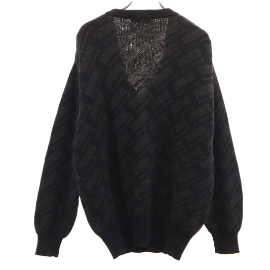 YVES SAINT LAURENT 90s All Over V-Neck Sweater Black Size L