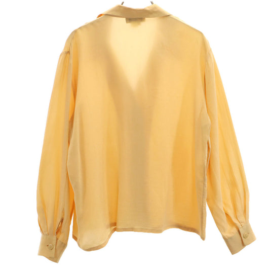 CELINE 90s Vintage French Silk Long Shirt Orange Size 42