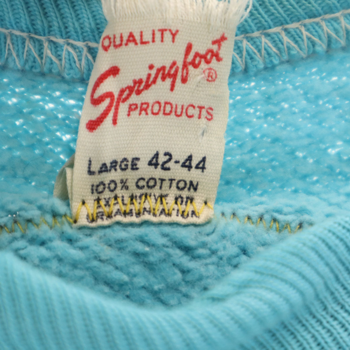 Spring Foot 60s 70s Vintage Back Light Blue Sweatshirt Size L