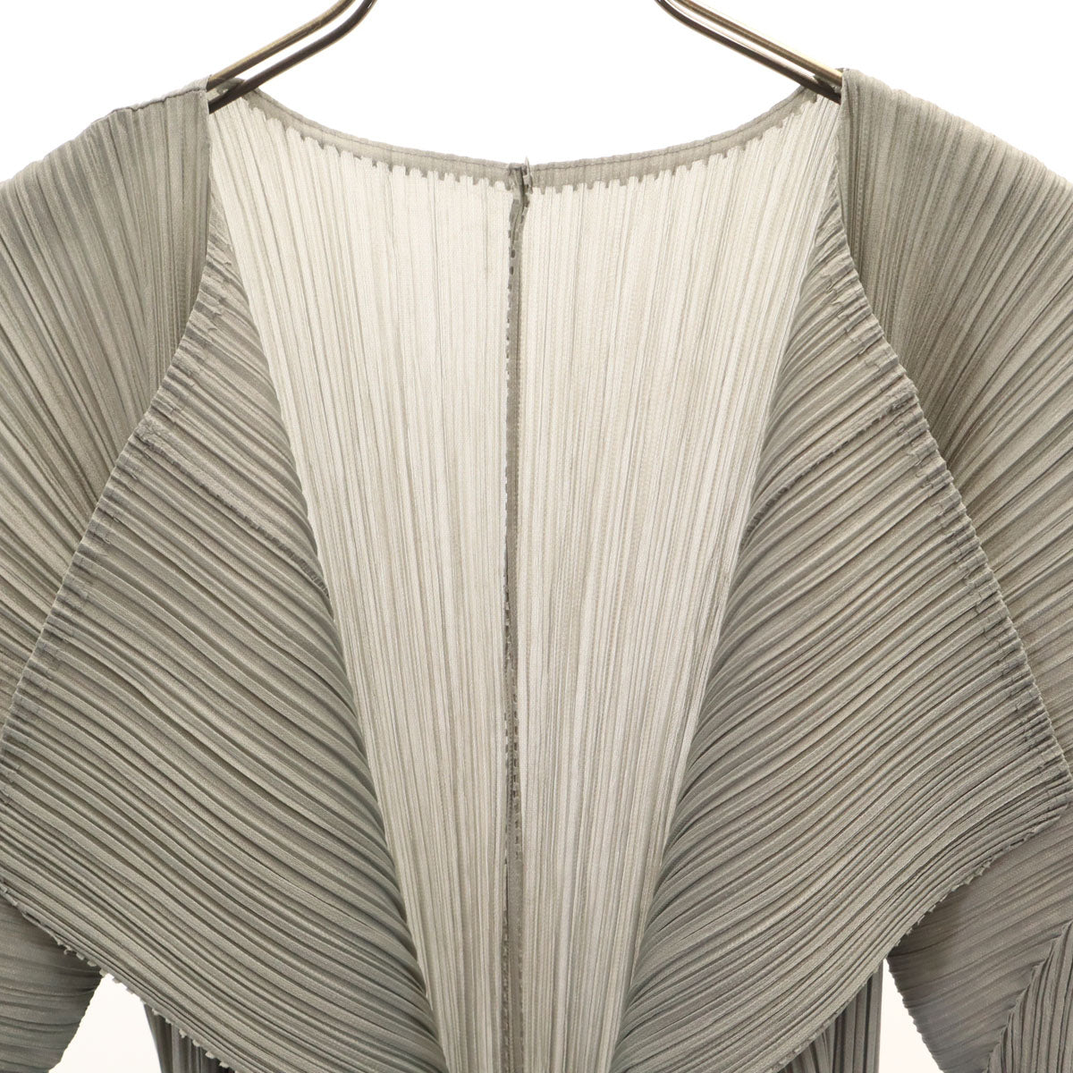 PLEATS PLEASE Pleated Long Cardigan Gray