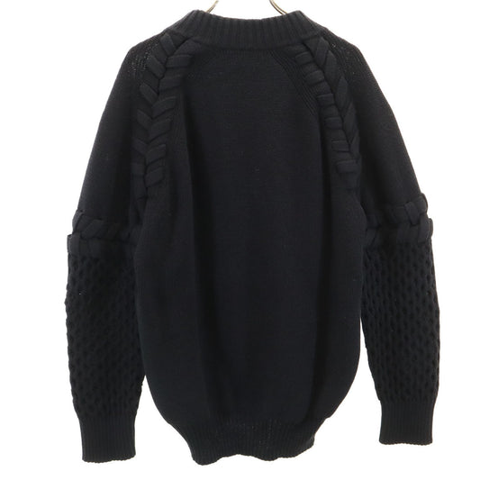 Sacai Long Sleeve Design Knit Sweater Black Size 2