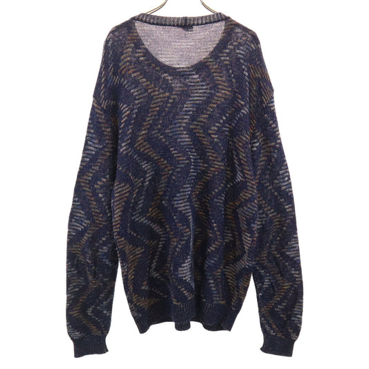 Missoni Patterned Long Sleeve Sweater Blue Size L