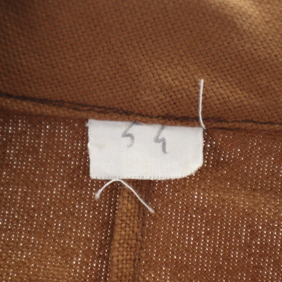 VINTAGE 70s Open Collar Work Jacket Brown