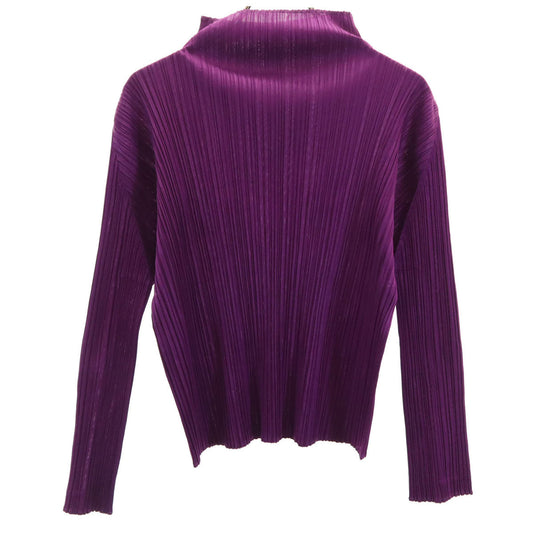 PLEATS PLEASE Long Sleeve Pleated Top Purple Size JP 3