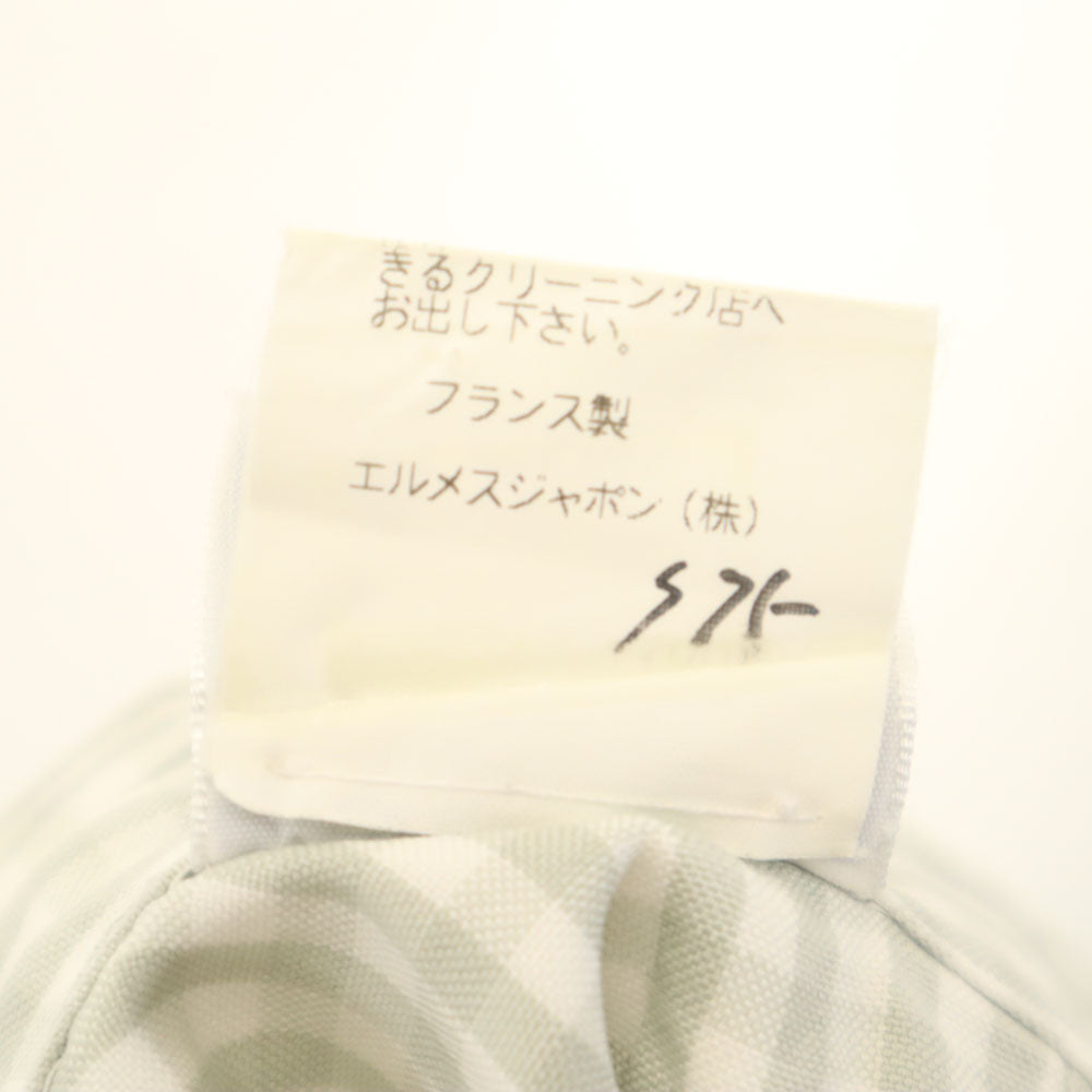 HERMES French Old Check Button-Down Shirt White Size 42