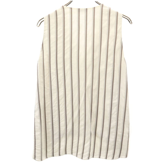 Brunello Cucinelli Italy-Made Stripe Vest Ivory Size M