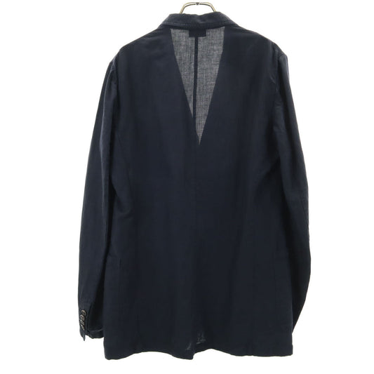 DRIES VAN NOTEN Linen Blend Drivers Jacket Navy Size 48