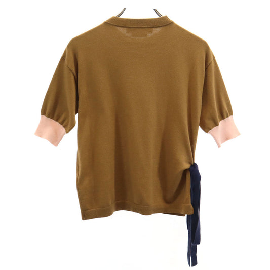 MARNI Half Sleeve Knit Sweater Brown Size 38
