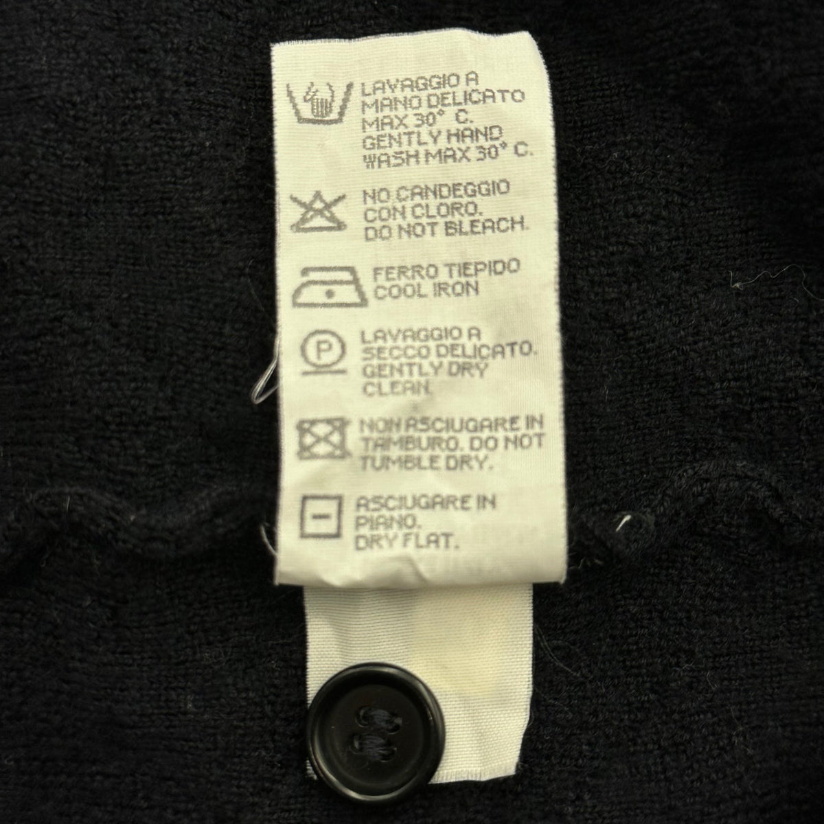 ARMANI COLLEZIONI 90s Merino Wool Long Sleeve Shirt Navy Polo Size TG 50