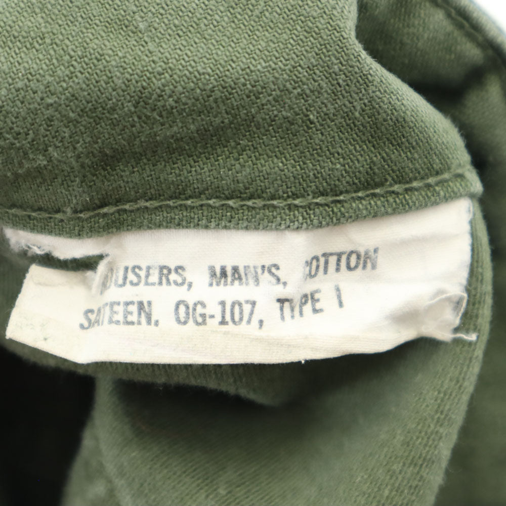 US ARMY 70s Vintage Baker Pants Cotton Sateen Green Size W30