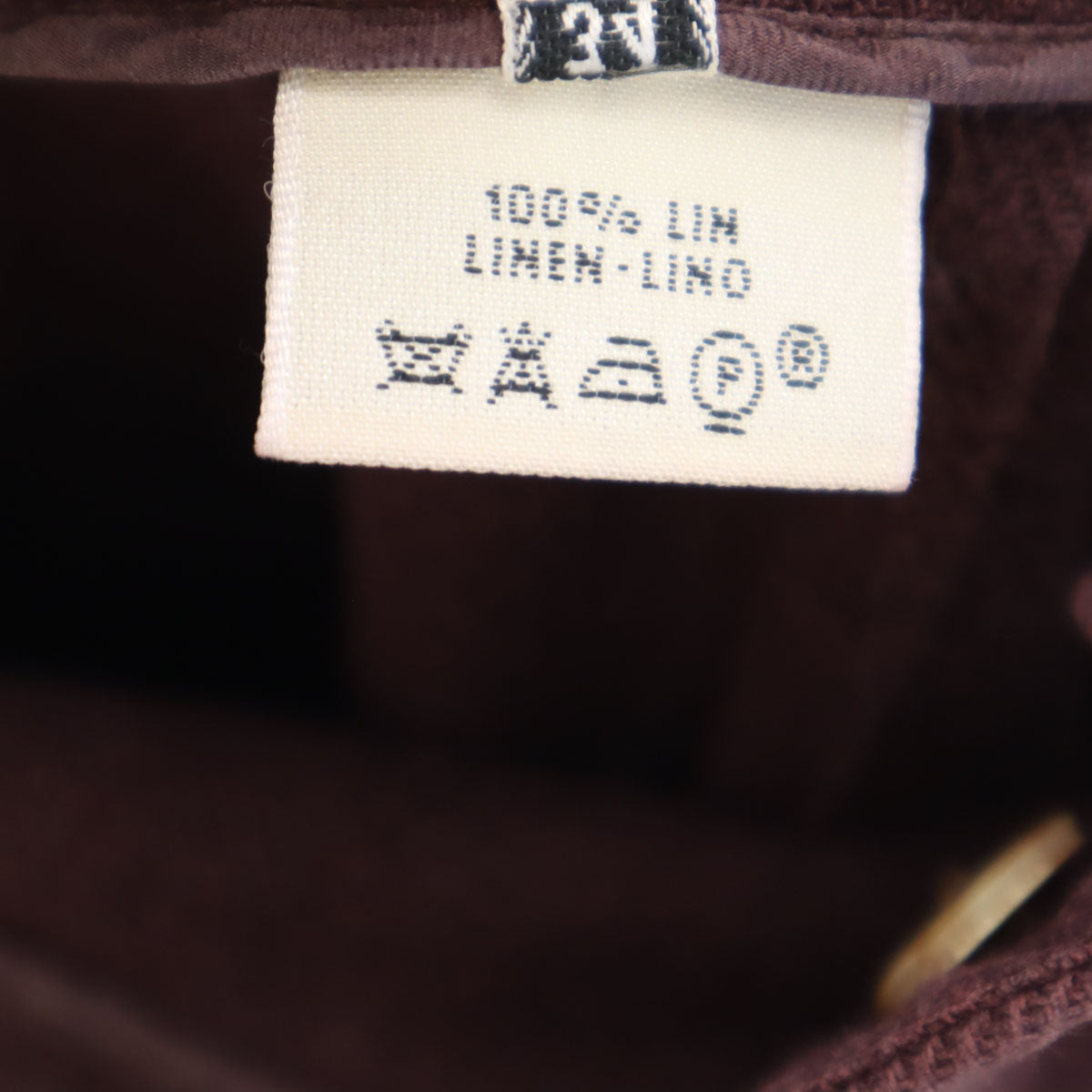 HERMES Italian Linen Wide Pants Bordeaux Size 34