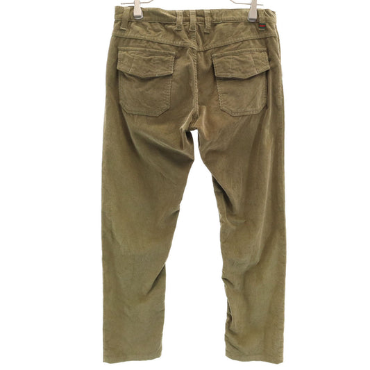 GUCCI Skinny Corduroy Button Fly Pants Khaki Green Size 44