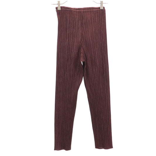 PLEATS PLEASE 90s Pleated Leggings Burgundy Size 2