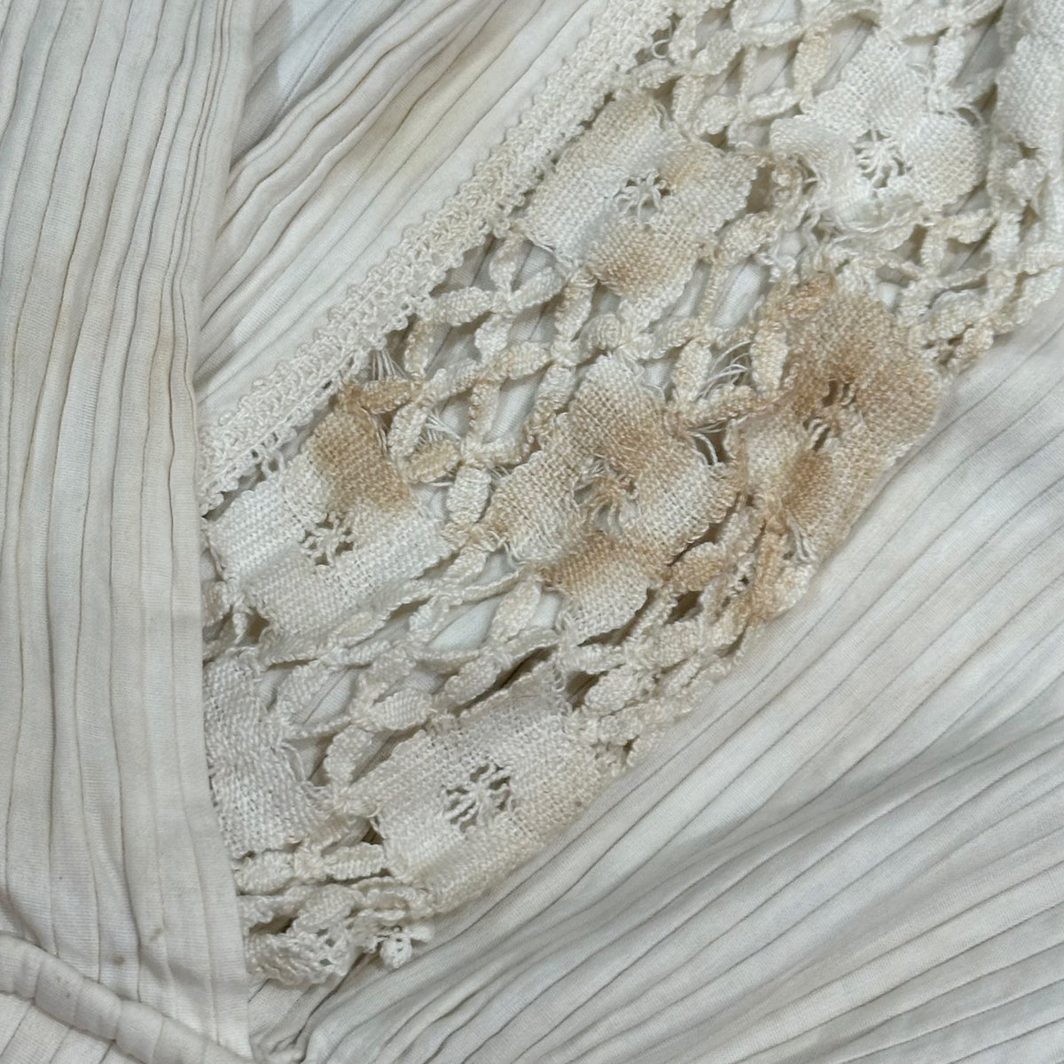 Euro antique 20s Shoulder Lace Dress White