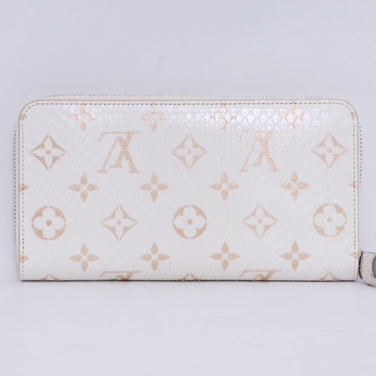 LOUIS VUITTON Monogram Zippy Python Wallet White Size F