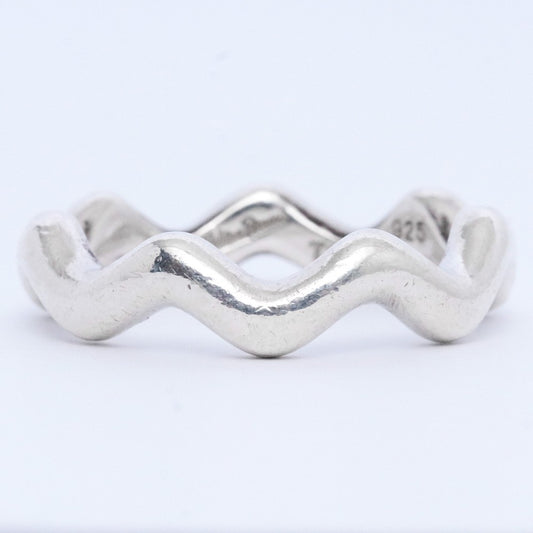 TIFFANY & CO OLD Paloma Picasso Zig Ring Silver Size JP 12