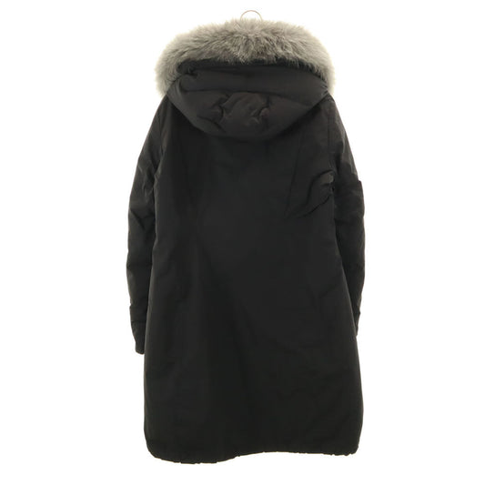WOOLRICH Fox Fur Down Coat Black Size S