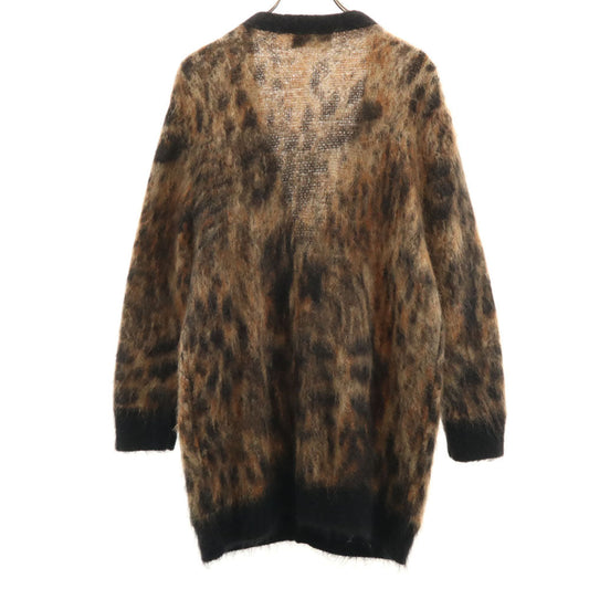 CELINE Italian Mohair Blend Leopard Print Cardigan Size S