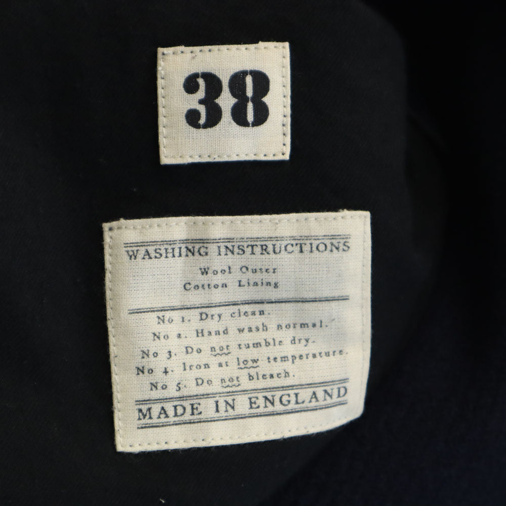 Hackney Union Workhouse England Made Wool Coat Navy Size 38