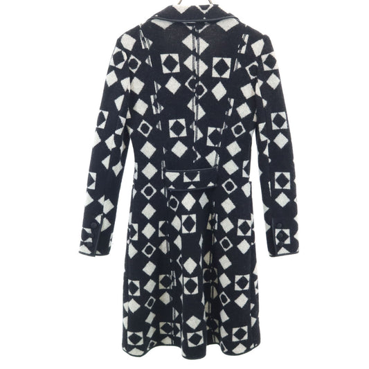 Emporio Armani Italian Patterned Knit Coat Black Size 40