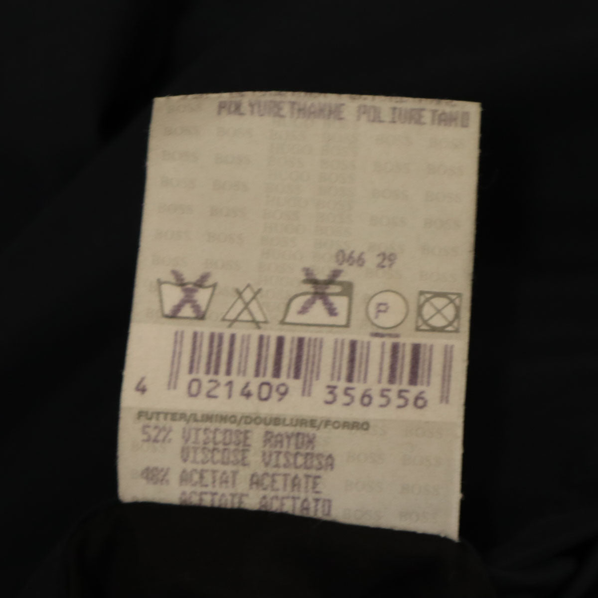 BOSS HUGO BOSS Liner Balmacaan Coat Charcoal Size M