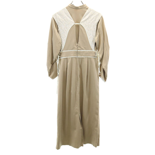 PUBLIC TOKYO Layered Long Sleeve Dress Beige Size FREE