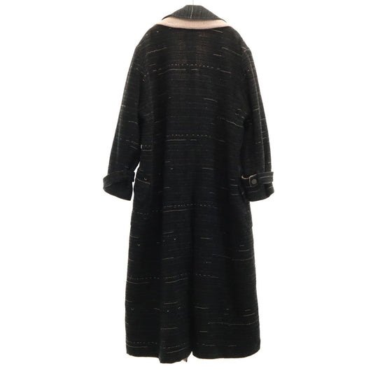 CHANEL Layered Long Coat Charcoal Black Size 40