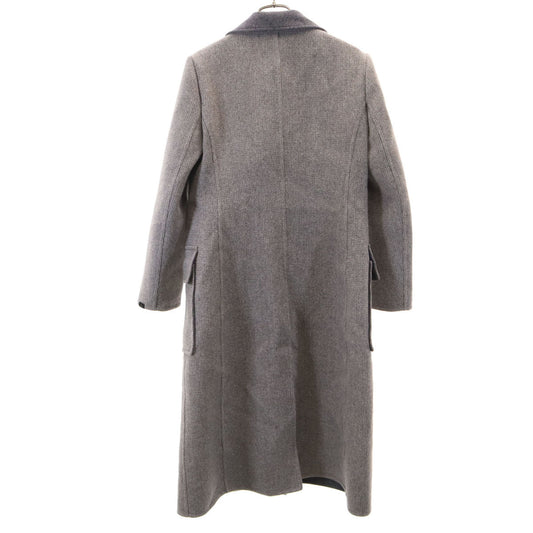 LOUIS VUITTON Double Breasted Wool Coat Gray Size 36