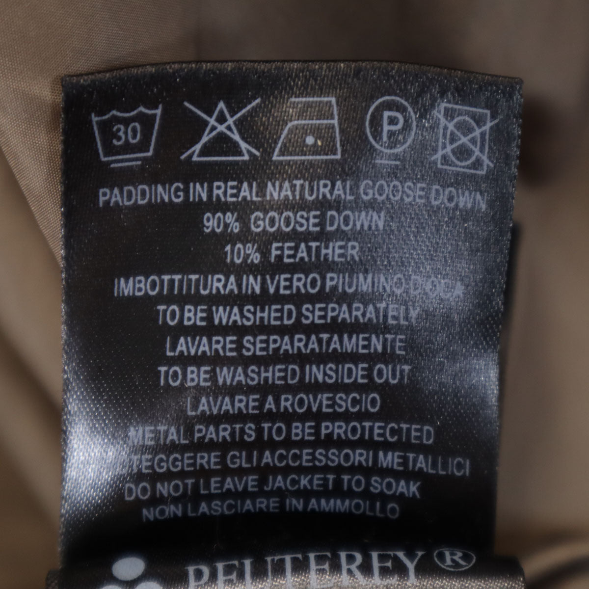PEUTEREY Charcoal Gray Down Coat Size 50