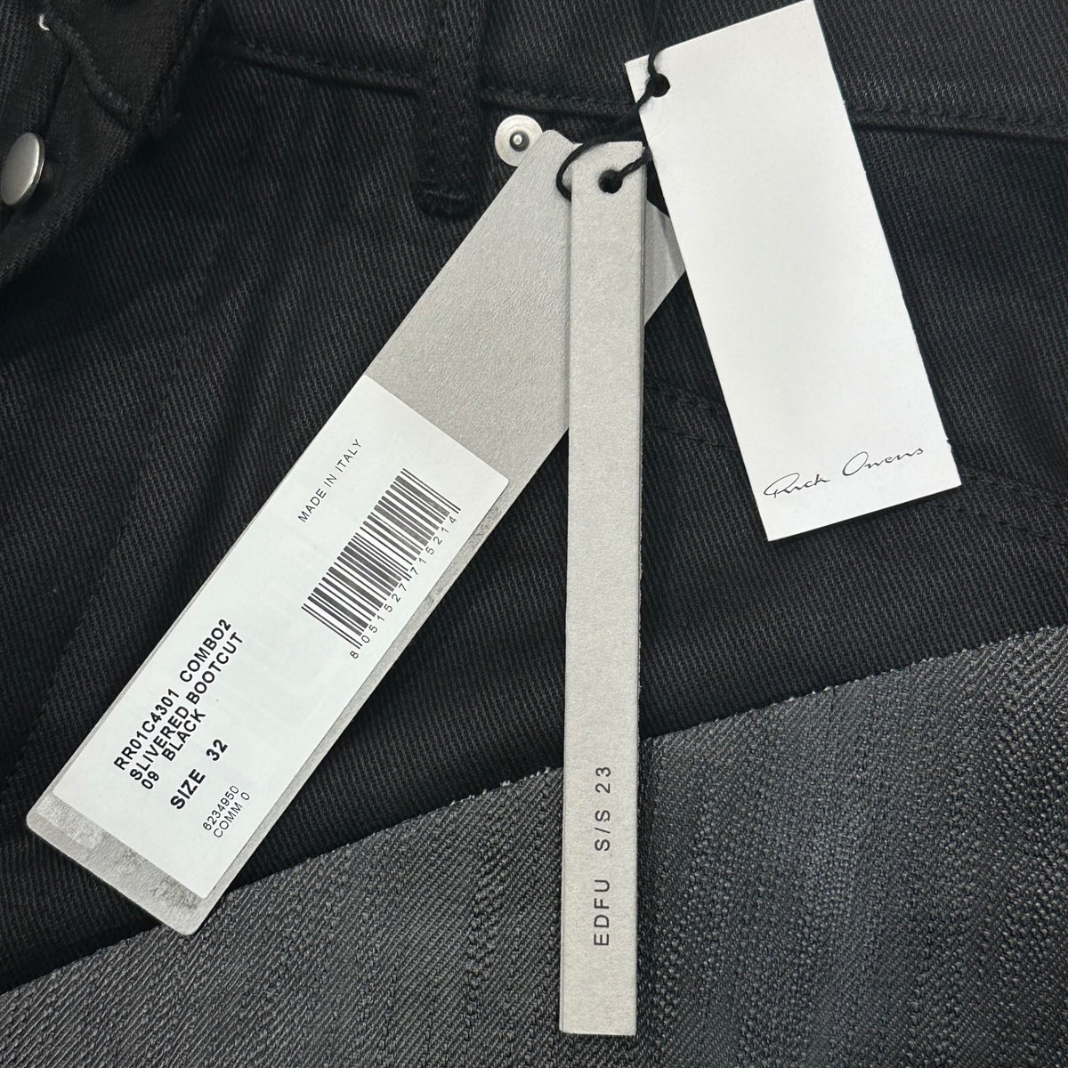 Rick Owens 23SS Slivered Bootcut Denim Size 32