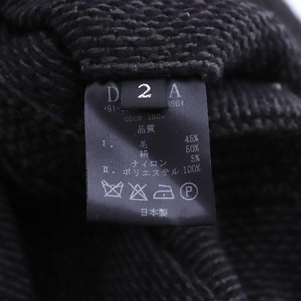 DEVOA Crazy Check Wool Silk Easy Casual Pants Black Size 2