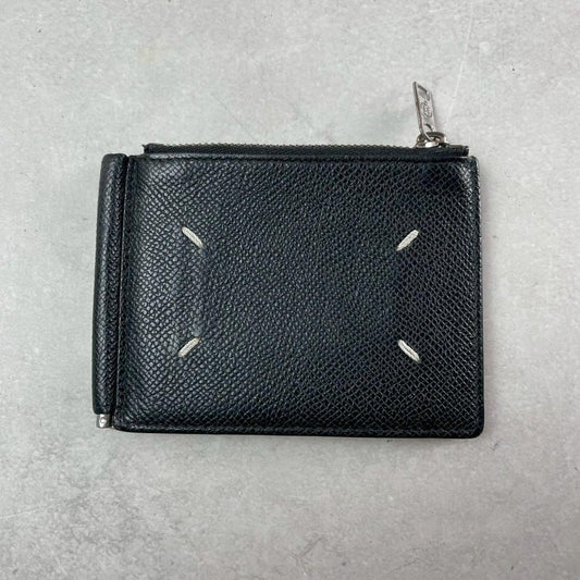 MAISON MARGIELA Leather Money Wallet Black Size ONE SIZE
