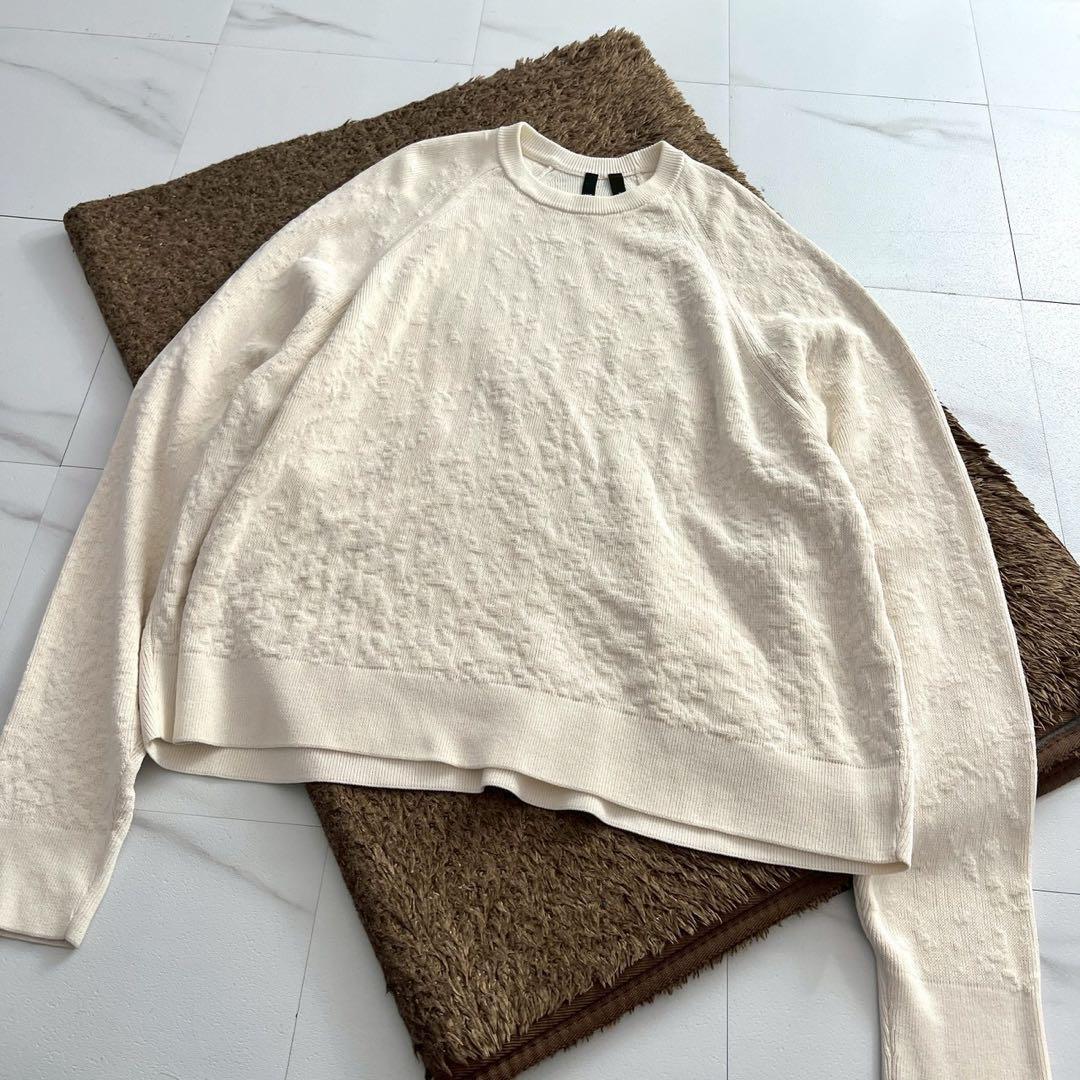 Y-3 22AW Embossed Back Logo Cotton Sweatshirt White Size XL