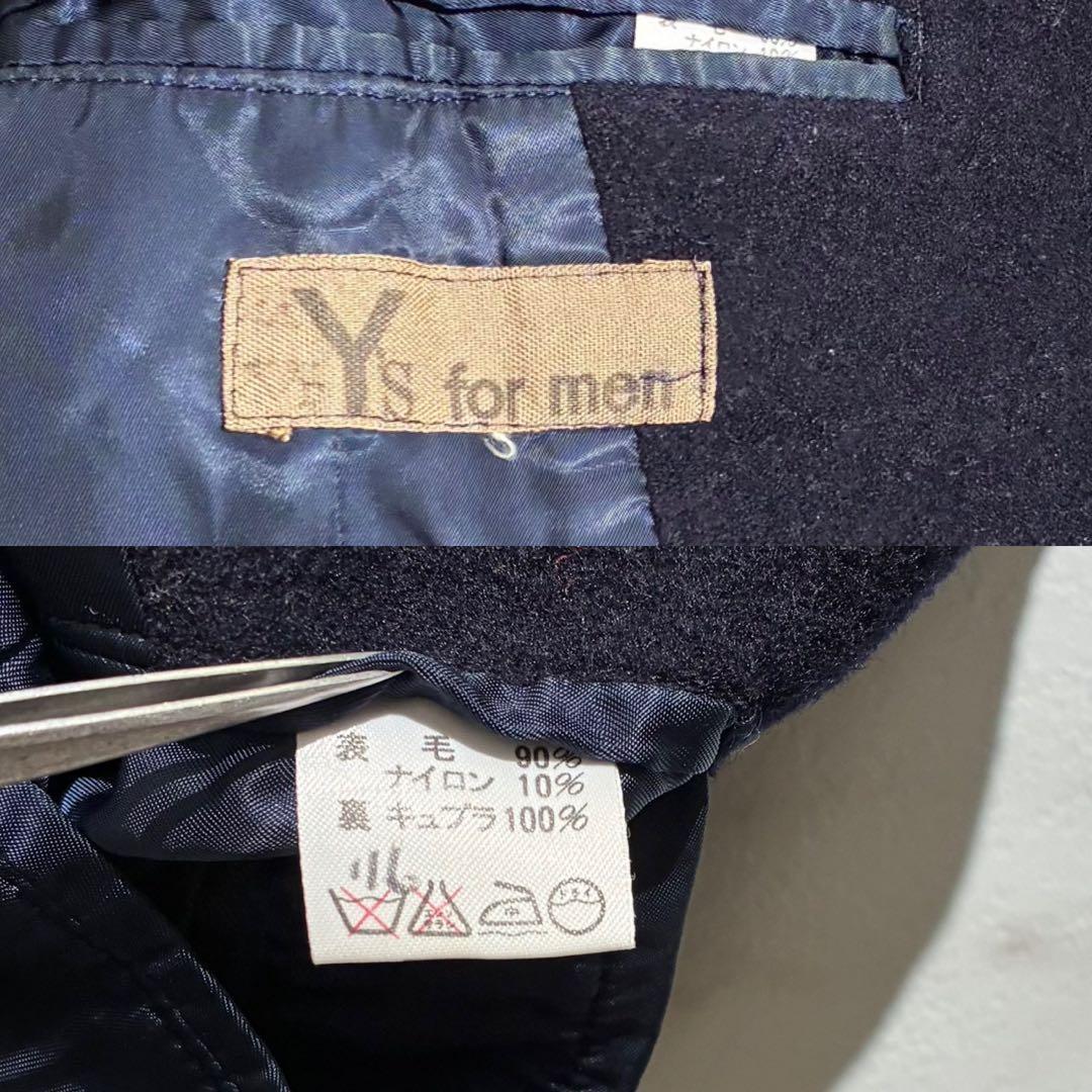 Y's for men 80s Double Chester Coat Wool Nylon Navy Size L