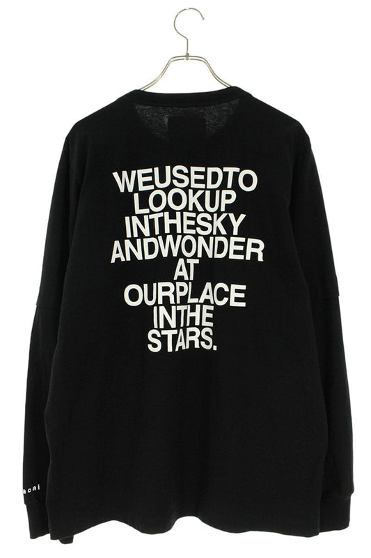 Sacai Print Long Sleeve T-Shirt Black Size 5
