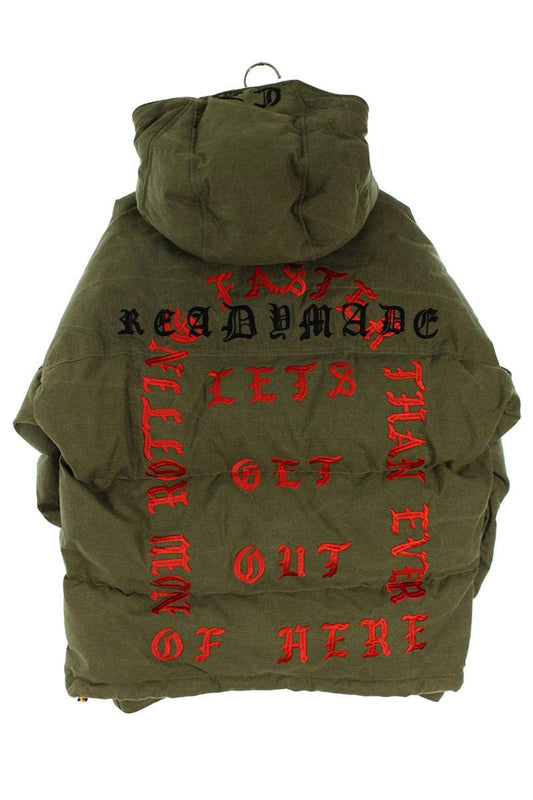 READYMADE Embroidered Patchwork Down Jacket Green x Red x Yellow Size L