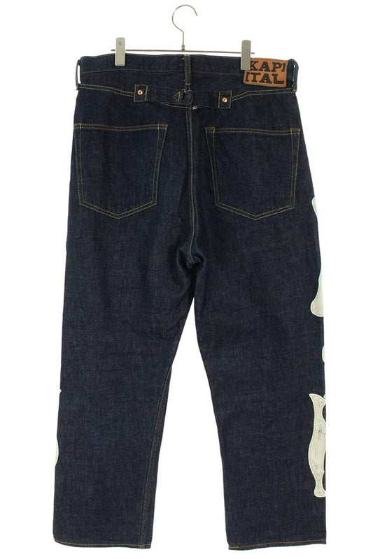Kapital Embroidered Denim Pants Blue x White Size 36