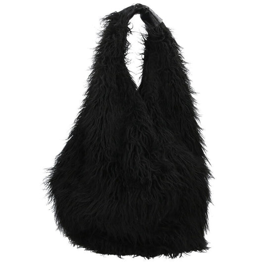 Our Legacy Leather Hand Fur Tote Bag Black