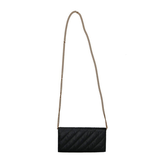 Balenciaga Logo Leather Chain Shoulder Bag Black x Gold