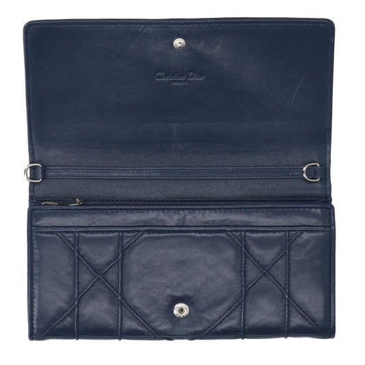 Christian Dior Bifold Wallet Blue One Size