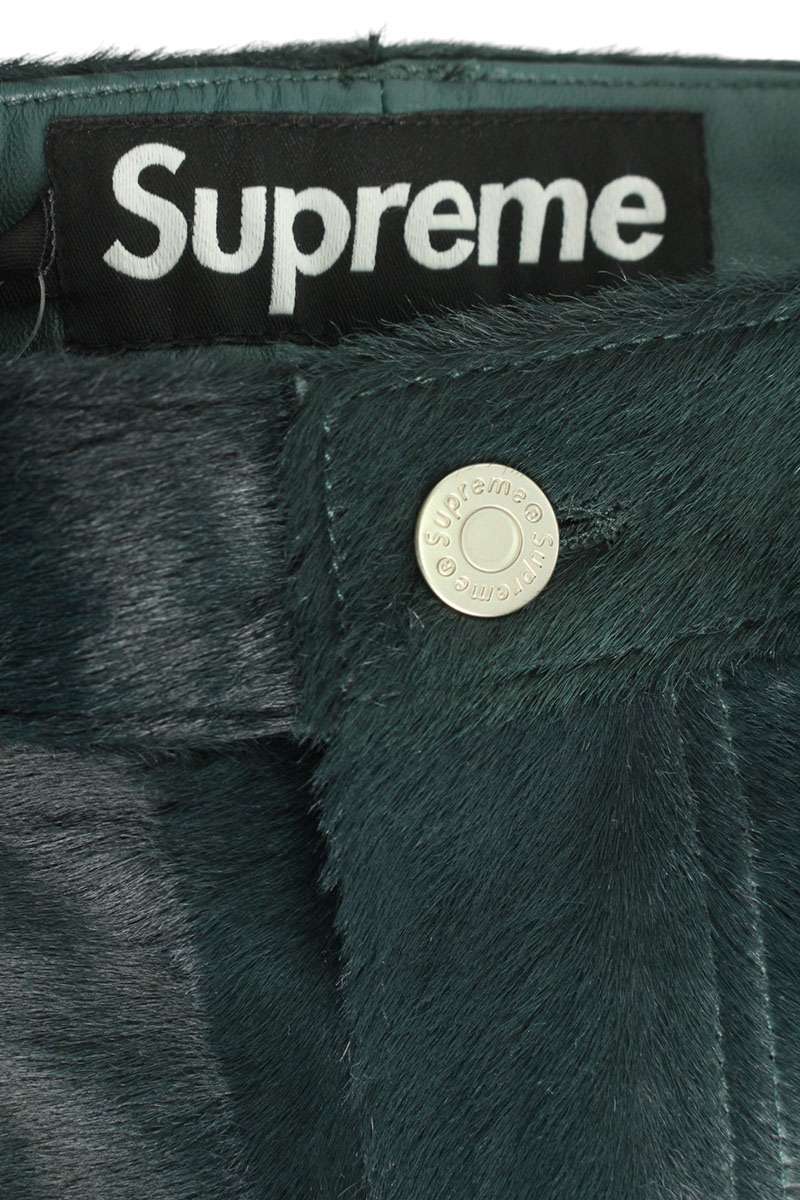 Supreme 25SS Leather Long Pants Green Size 32
