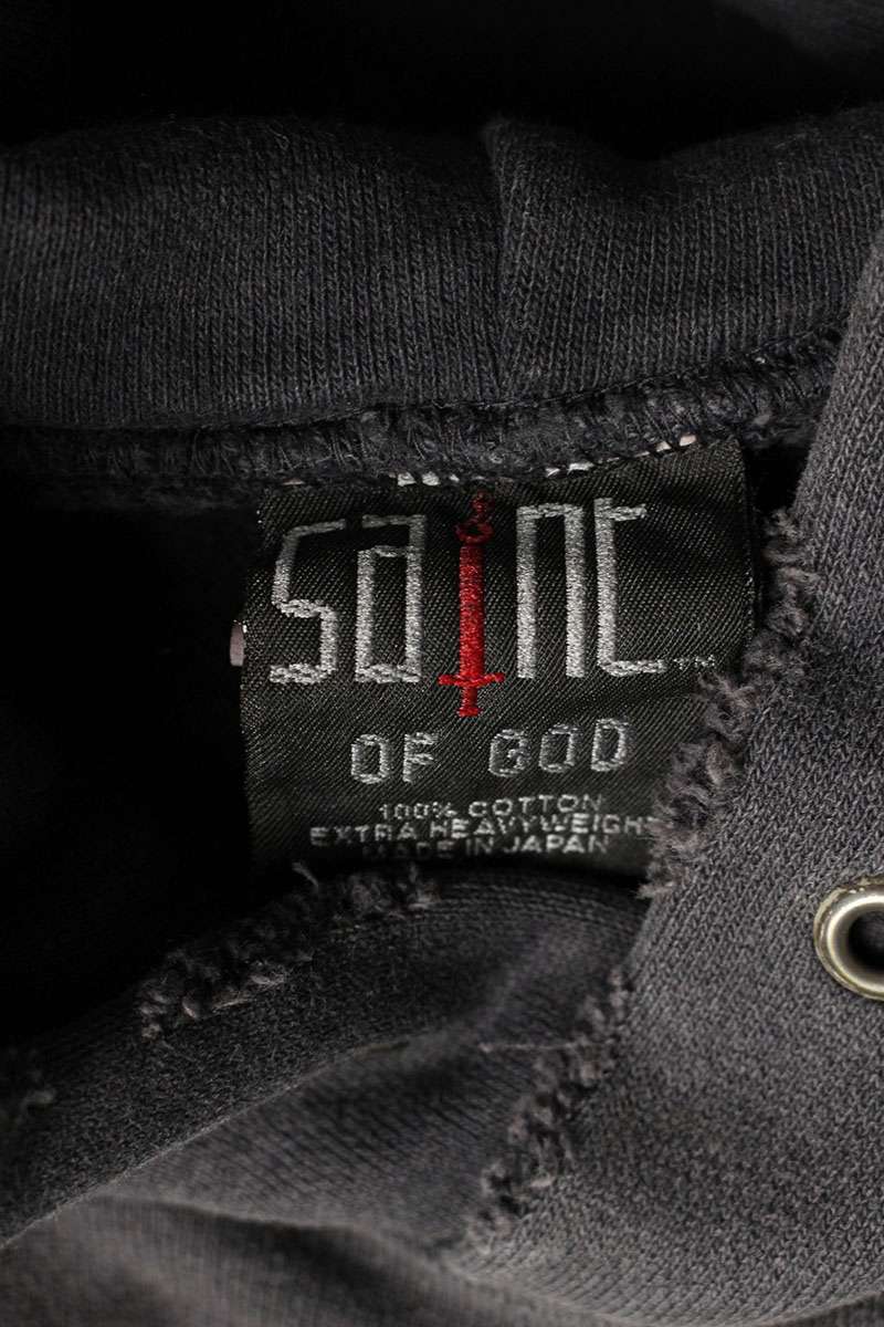 Saint Michael x Fear of God Vintage Logo Print Hoodie Black Size XXL