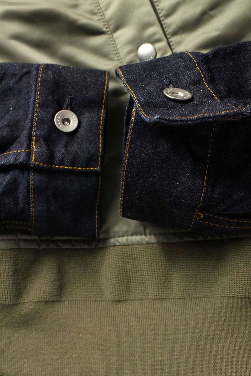 Sacai 22AW Denim MA-1 Blouson Green x Blue Size L